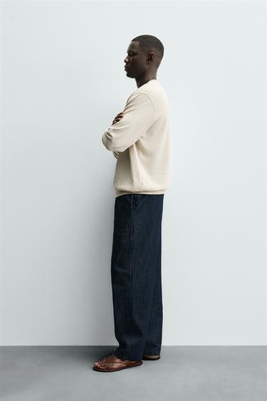 SOFT CREW NECK SWEATSHIRT - Beige marl by Zara - Image 3