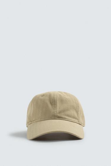 COTTON HERRINGBONE CAP - Mustard by Zara - Image 4