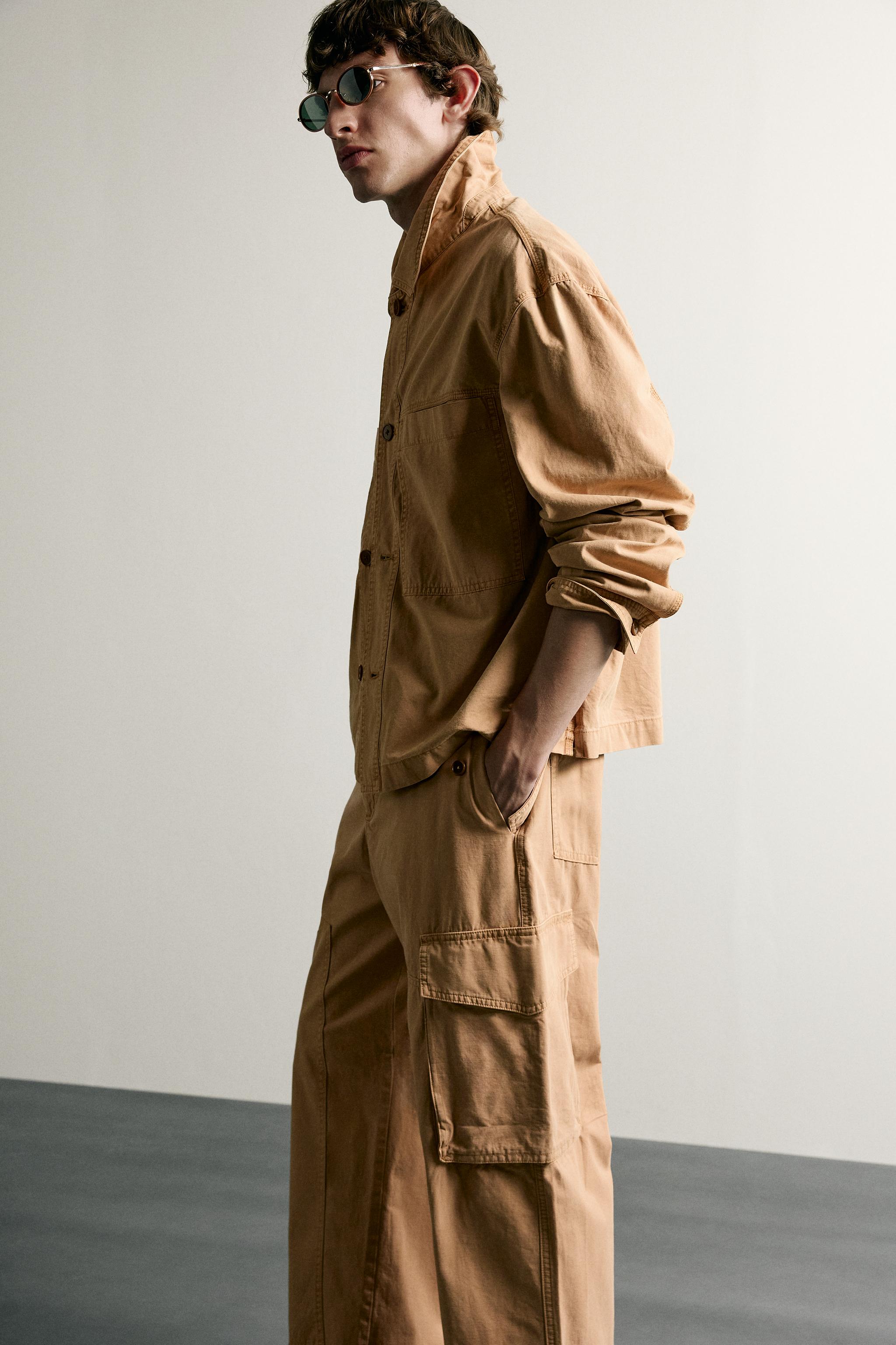 WASHED RELAXED FIT CARGO PANTS