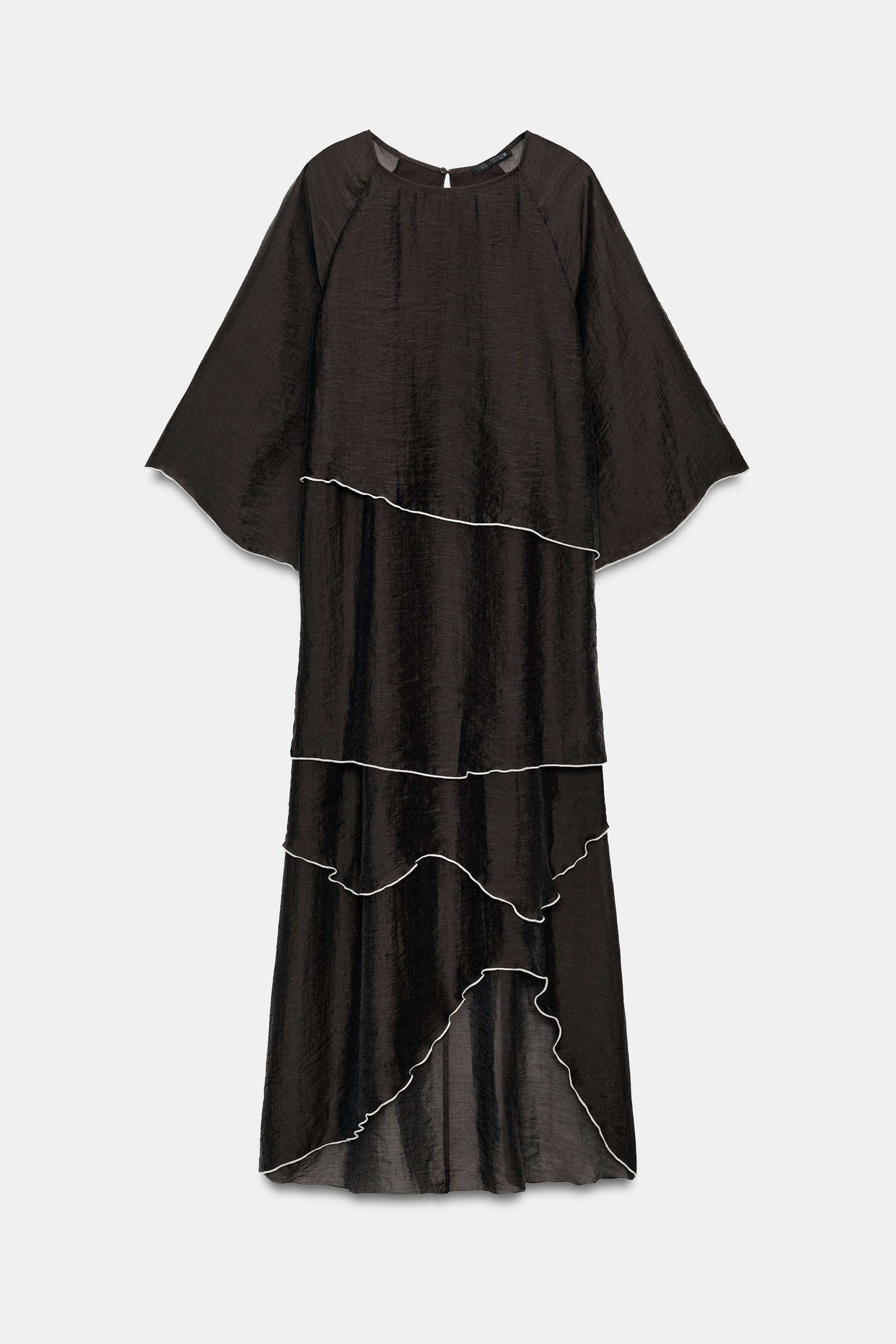 Женские платья Zara RUFFLED MIDI DRESS — фото 9