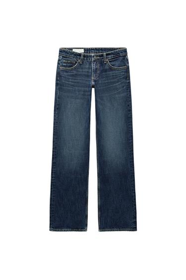 TRF WIDE-LEG LOW-RISE JEANS - Navy blue by Zara