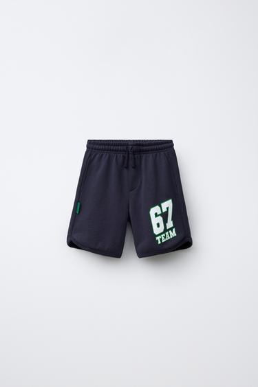 ШОРТЫ-БЕРМУДЫ ИЗ МЯГКОЙ ТКАНИ TEAM SIX SEVEN — МОРСКОЙ СИНИЙ от Zara