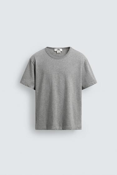 REGULAR FIT T-SHIRT - Grey marl by Zara
