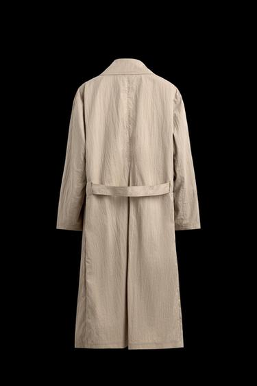 Zara OVERSIZED FIT TRENCH COAT - Oyster-white