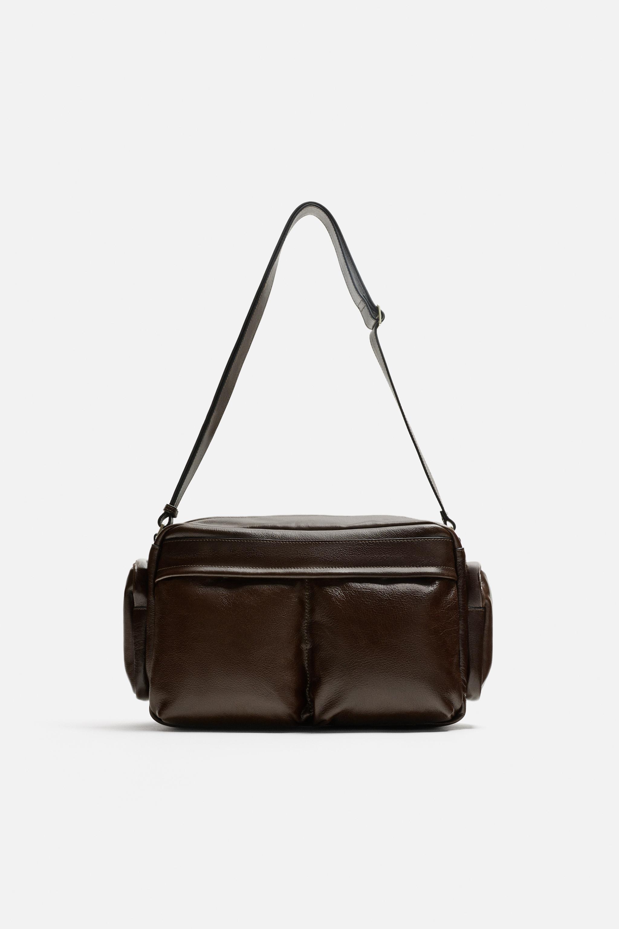【Miya】 MULTI-POCKET LEATHER CROSSBODY BAG - Brown | ZARA South Africa