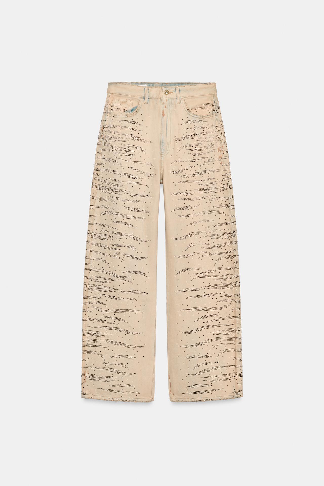 ДЖИНСЫ TRF BAGGY СО СРЕДНЕЙ ПОСАДКОЙ И СТРАЗАМИ