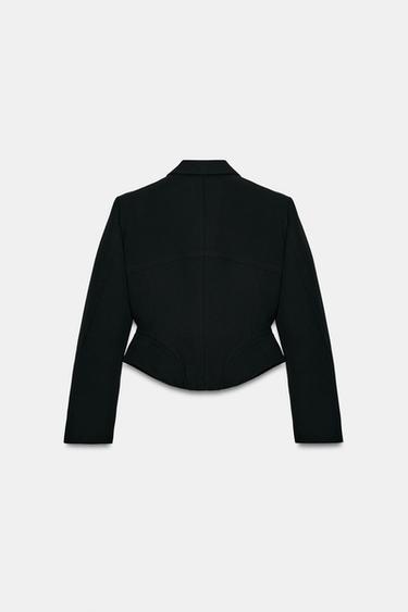 ZW COLLECTION SHORT BLAZER WITH TOPSTITCHING - Black by Zara - Image 9