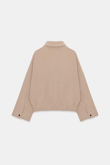JACKET WITH ELASTIC HEM - camel by Zara - Image 5