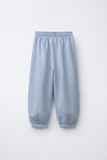 PLUSH balloon TROUSERS WITH SLOGAN - Light blue by Zara - Image 1