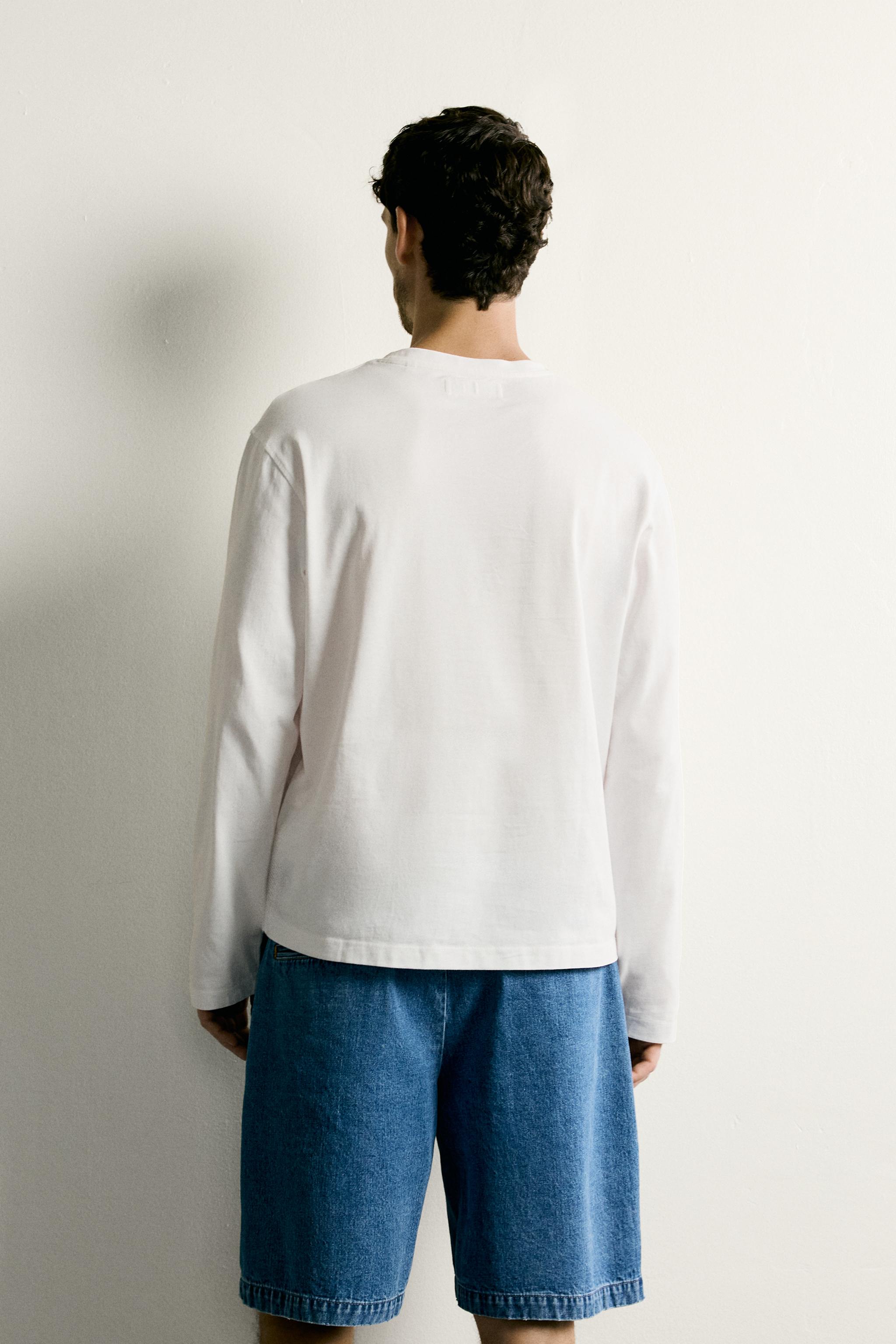 T-SHIRT REGULAR FIT À RAYURES ET MANCHES LONGUES