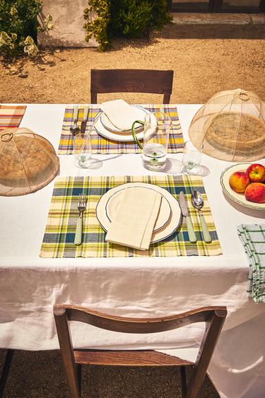 PACK OF CHECK COTTON PLACEMATS (PACK OF 2) - Green by Zara - Image 5