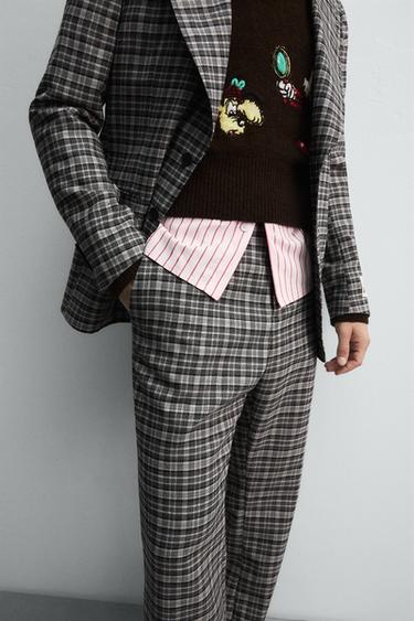 PANTALON DE COSTUME À CARREAUX HARRY LAMBERT FOR ZARA X DISNEY - Gris de Zara - Image 4