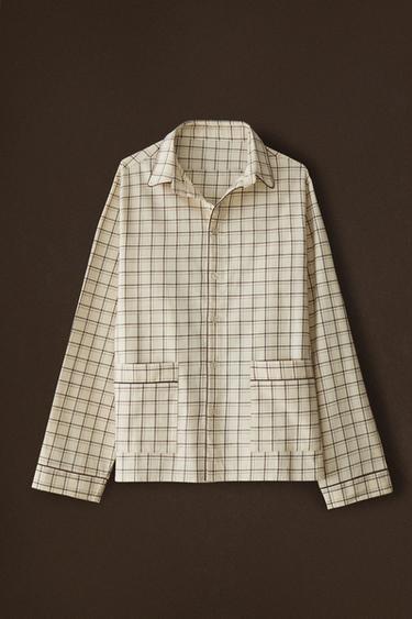 ENSEMBLE PYJAMA COTON CARREAUX NOËL - Écru de Zara - Image 5