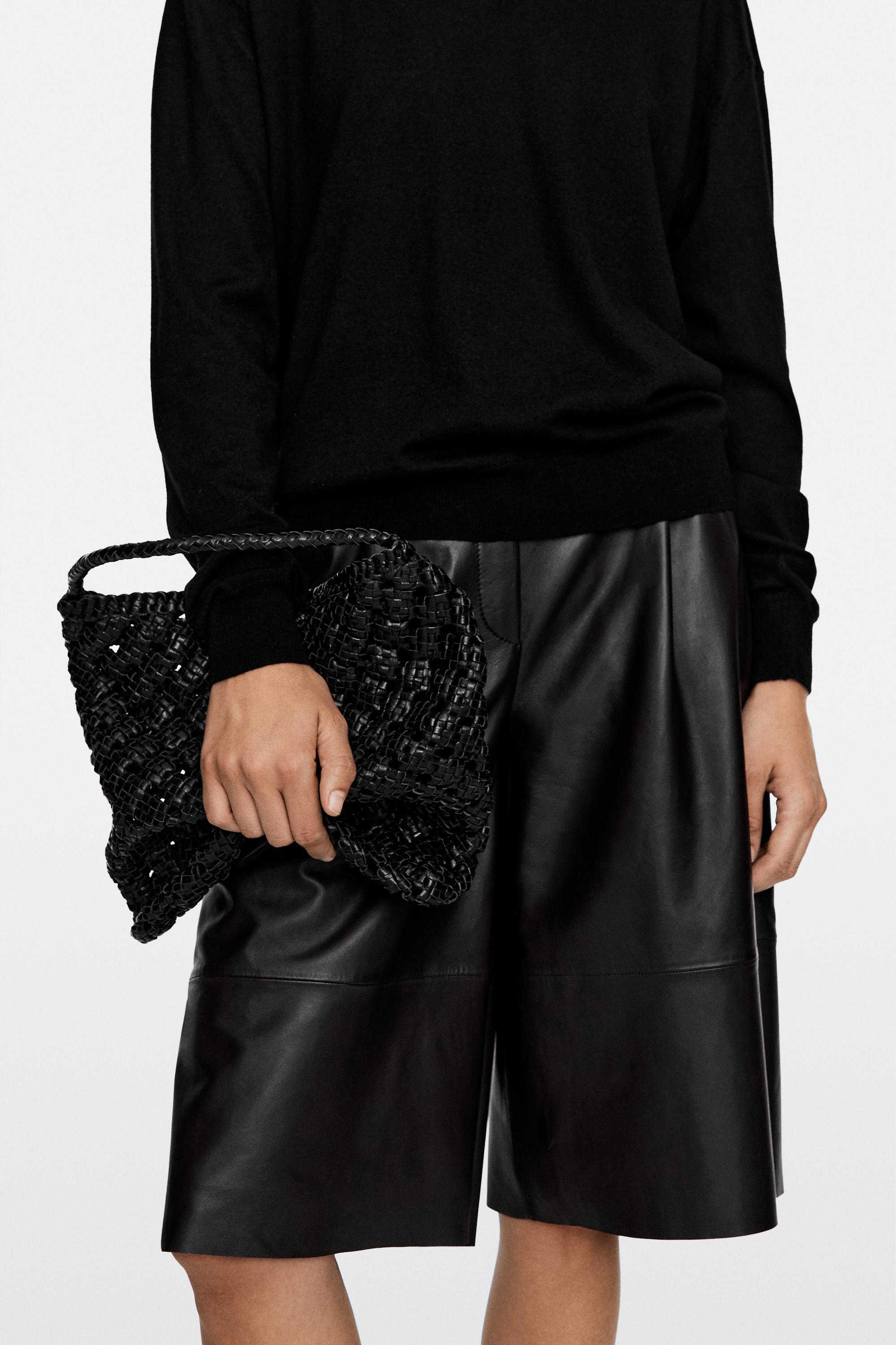 Medium braided nappa leather bag