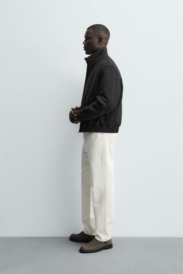 WOOL BLEND ZIP-UP JACKET - Black by Zara - Image 3