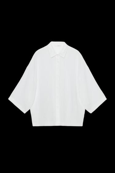 ZW COLLECTION OVERSIZE FLOWING SHIRT - White by Zara - Image 0