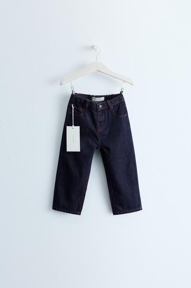 ZARA TIMELESS - JEANS STRAIGHT PESPUNTES CONTRASTE - Azul de Zara