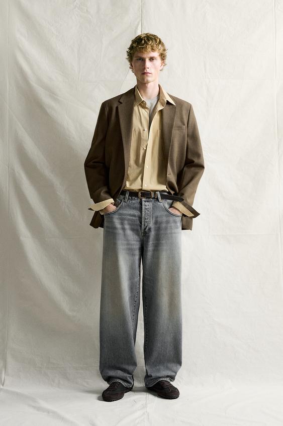 100% WOOL REGULAR FIT SUIT BLAZER - Khaki marl by Zara - Image 0