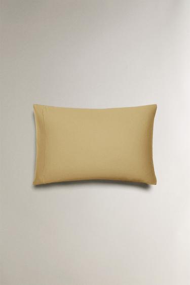 SATEEN PILLOWCASE WITH TRIM (300 THREAD COUNT) - Light yellow by Zara - Image 3