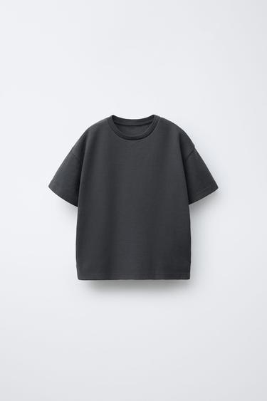 ЕДНОЦВЕТНА ТЕНИСКА - Антрацитено сиво от Zara