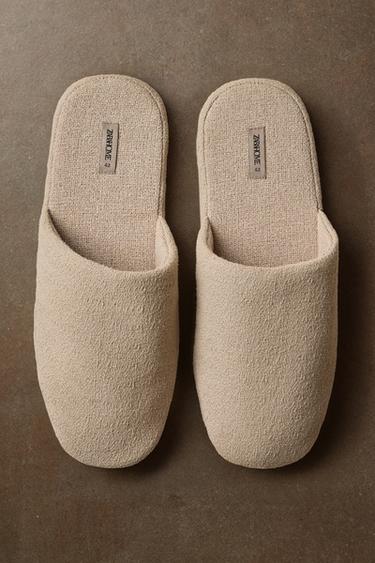 CHAUSSONS FLATFORM LIN - Gris taupe de Zara - Image 5
