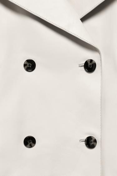 BLOUSON CUIR ZW COLLECTION ÉDITION LIMITÉE - Écru de Zara - Image 8