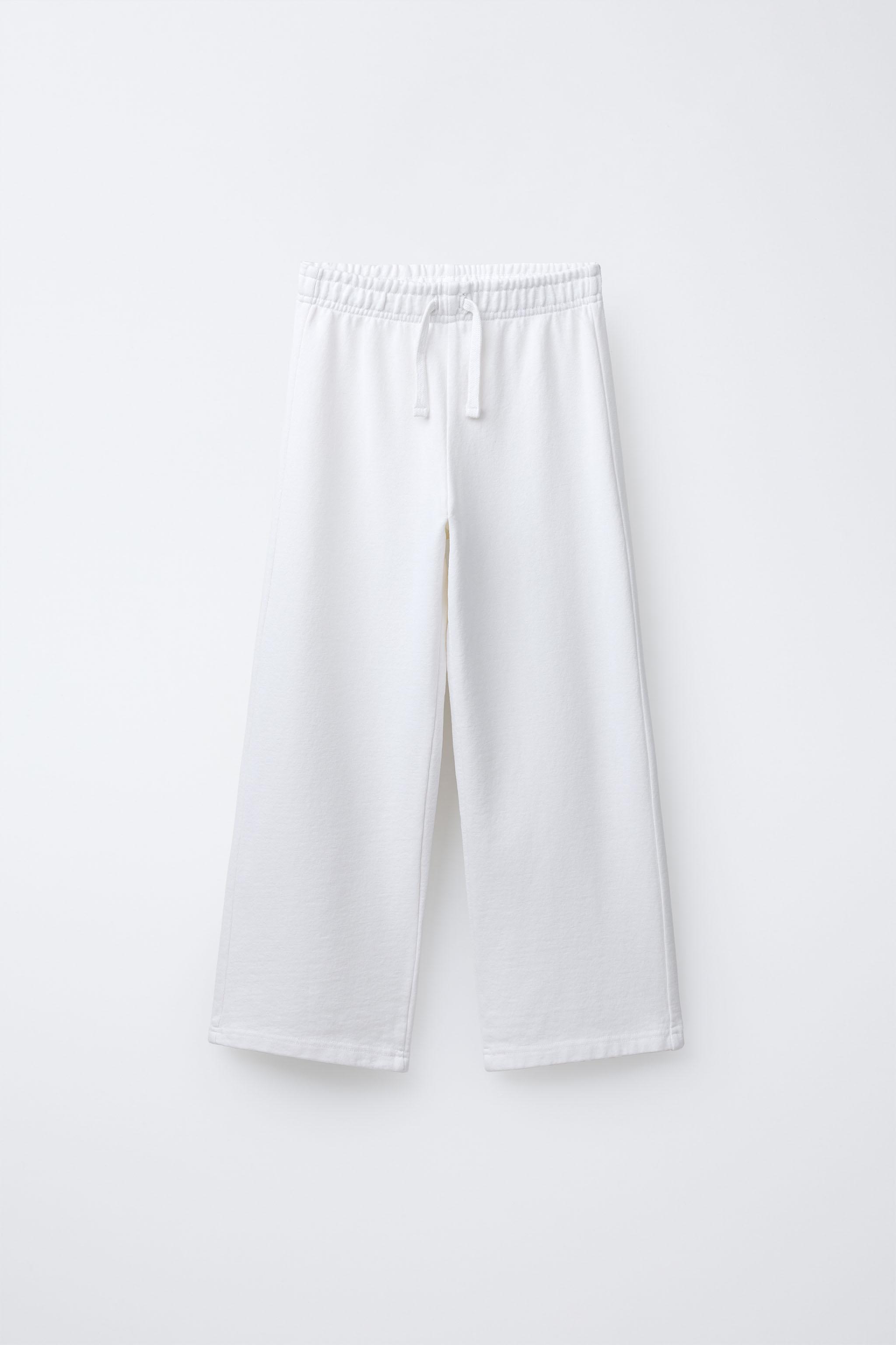 whiterose♡ WIDE-LEG PLUSH TROUSERS - Oyster-white | ZARA South Africa
