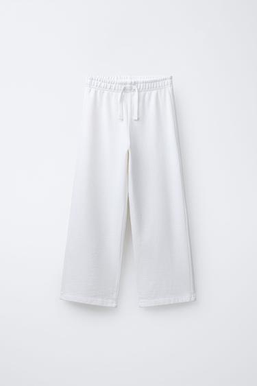 WIDE-LEG PLUSH TROUSERS - Oyster-white by Zara - Image 0