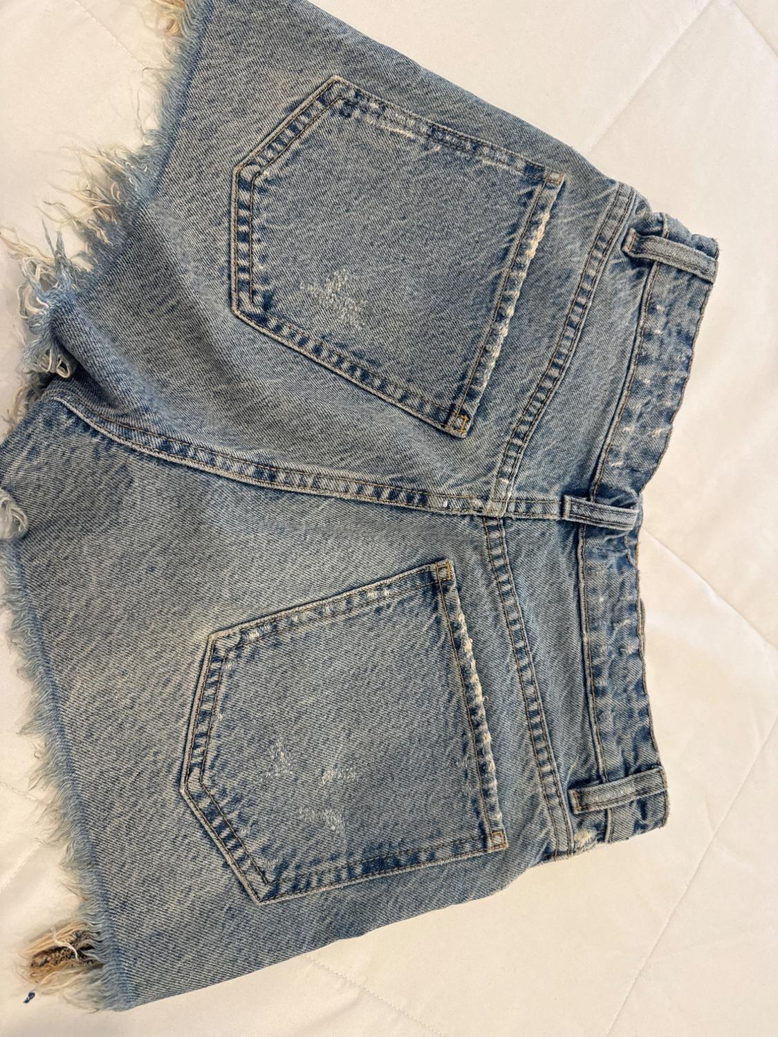 FRAYED DENIM SHORTS - Image 3