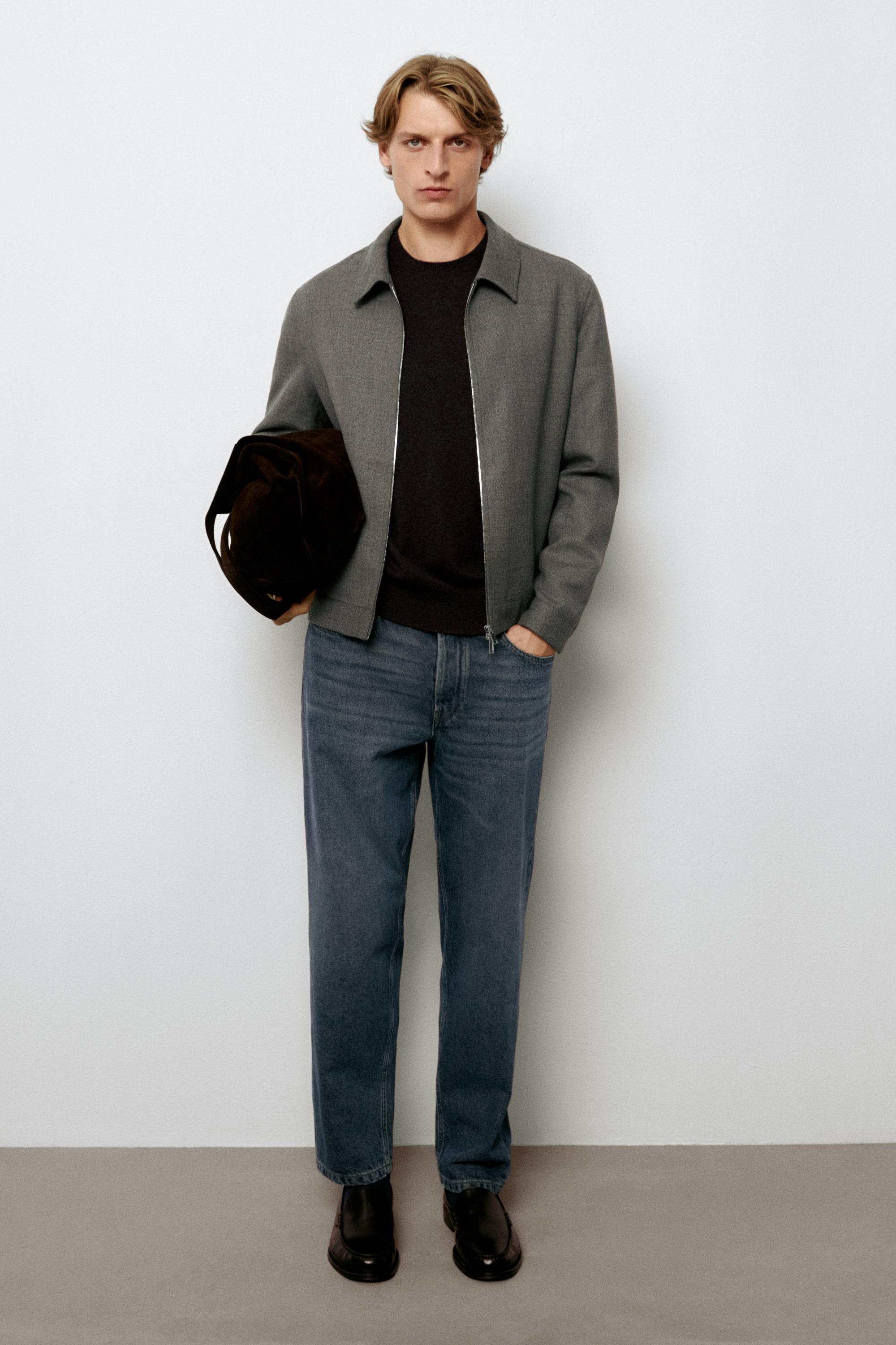 Slim fit cropped jeans — Mid-blue