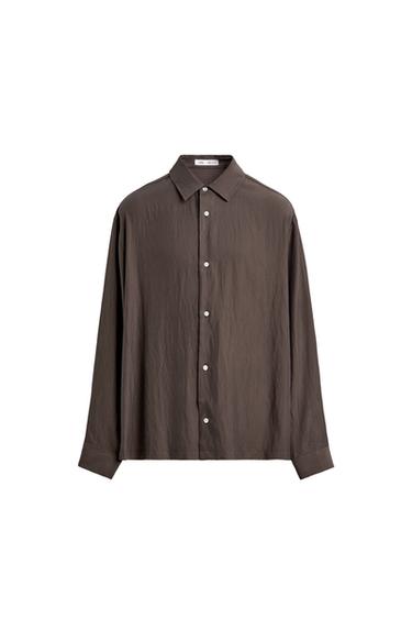 Zara 飄逸寬鬆版襯衫 - 棕色