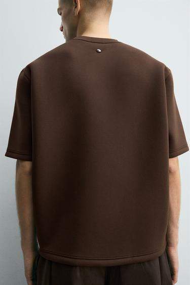 SWEAT RELAXED FIT TECHNIQUE - Marron foncé de Zara - Image 4