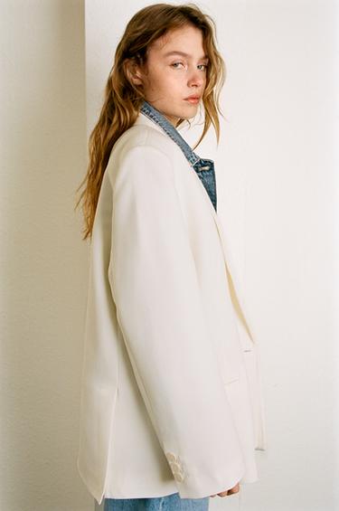 VESTE OVERSIZE À BOUTONNAGE CROISÉ - Beige clair de Zara - Image 2