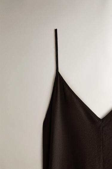 ROBE DE PLAGE BRETELLES - Marron foncé de Zara - Image 2