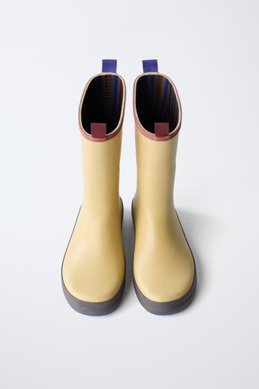 COLOUR BLOCK WELLIES - Sand Brown by Zara - Image 6
