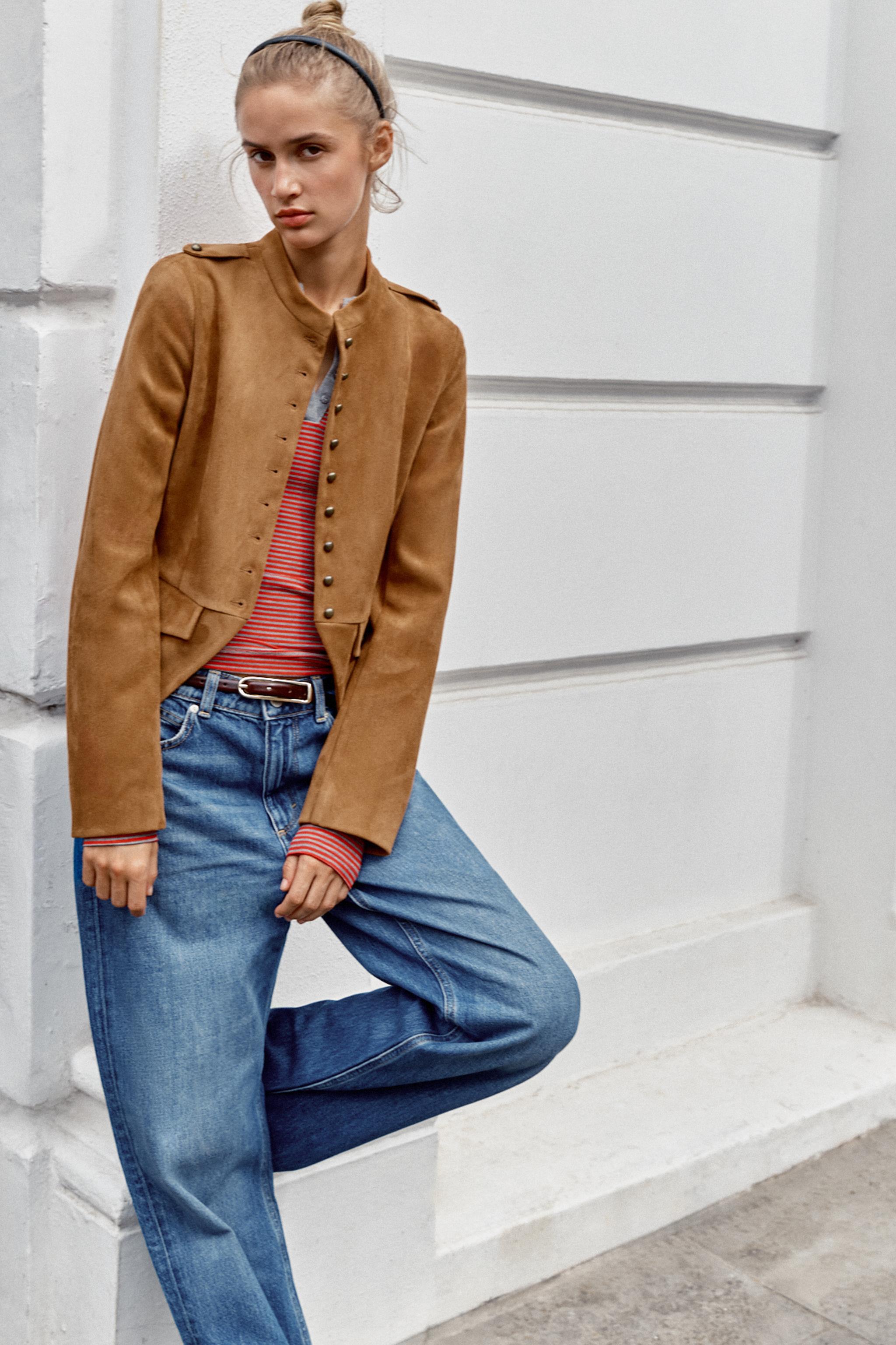 Женские куртки Zara SHORT BUTTON-UP JACKET — фото 7