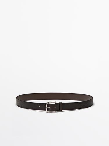 Zara Distressed leather belt - Brown