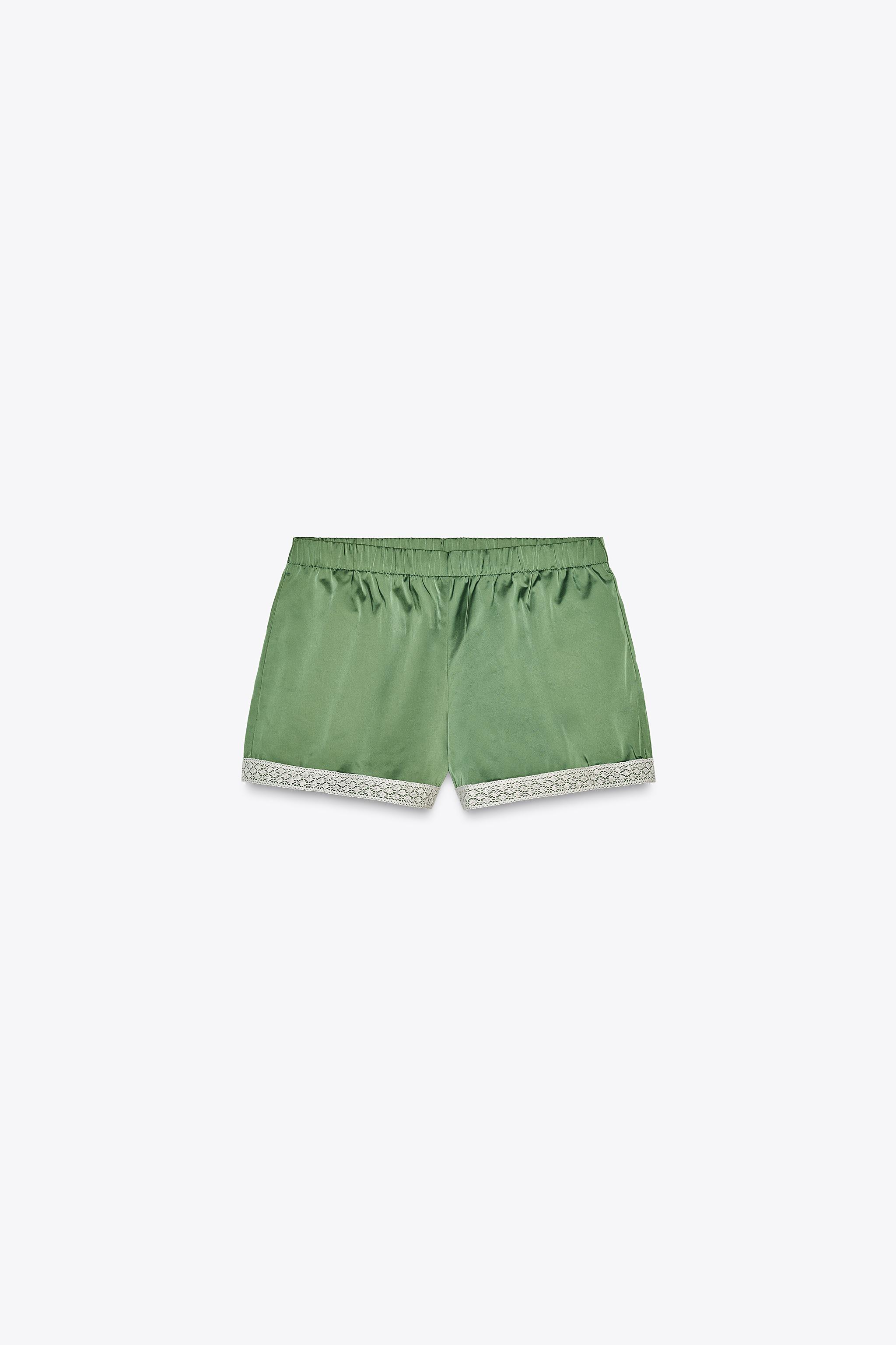 【THEAIRTOWN】 lace satin shorts Lace Trim Silk Shorts | Intimissimi