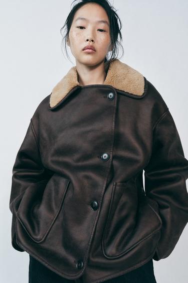 CAZADORA DOBLE FAZ ZW COLLECTION - Burgundy de Zara