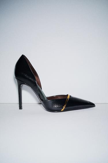 Zara HIGH HEEL SHOE WITH METALLIC STRAP - Black