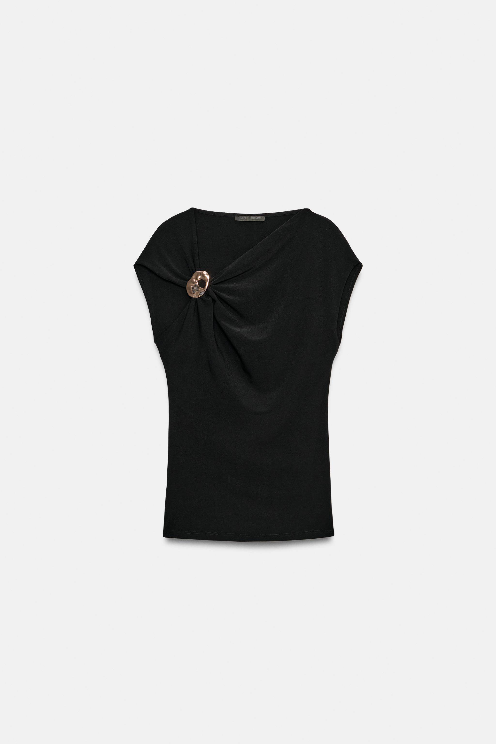 Zara METAL DETAYLI DRAPELİ TOP görsel 2