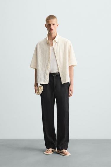 CAMISA BORDADO ONDAS - Crudo de Zara - Imagen 0