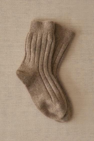 CASHMERE SOCKS - Brown / Taupe by Zara - Image 5