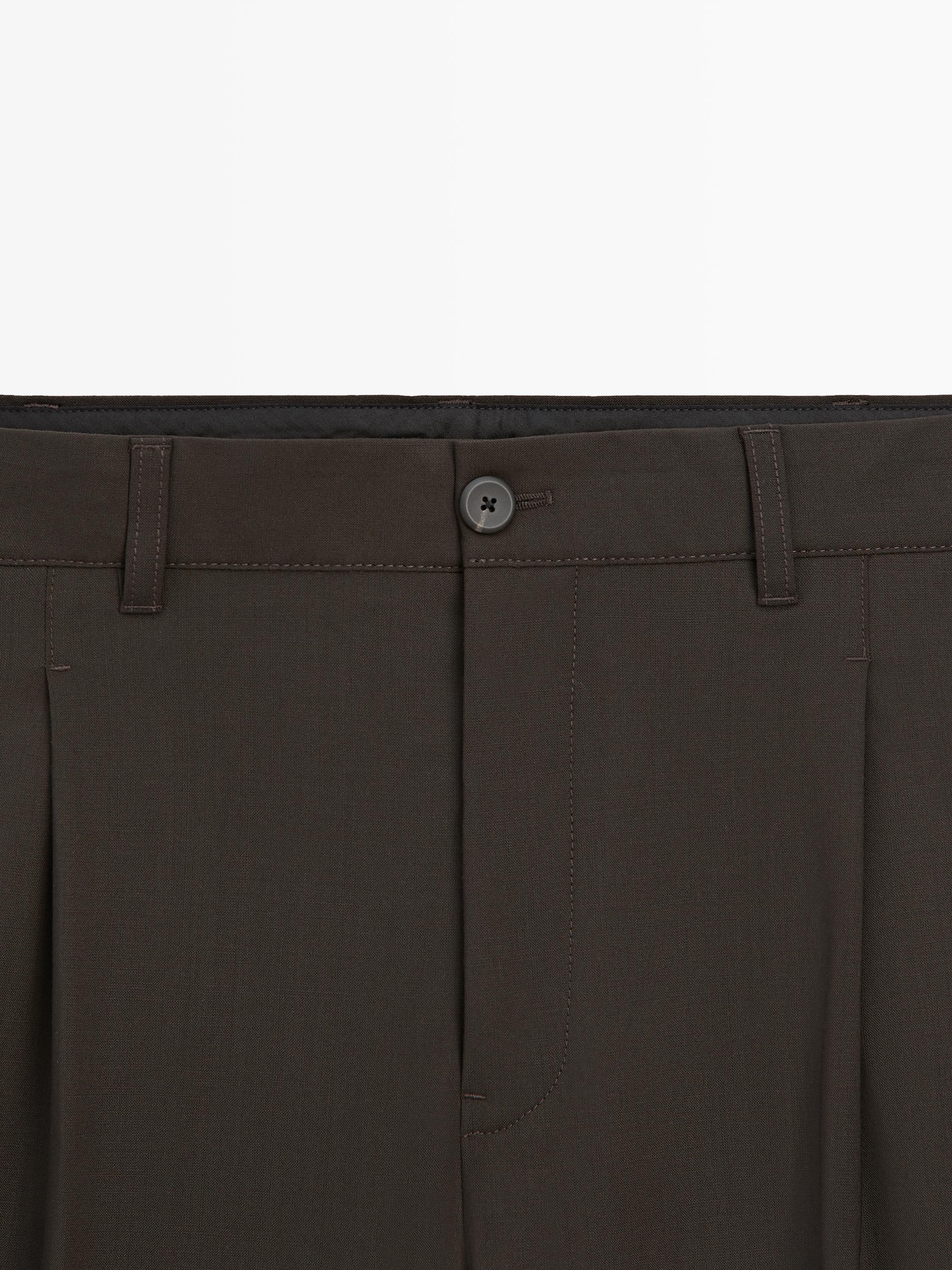 Pantalon relaxed fit mélange laine froide