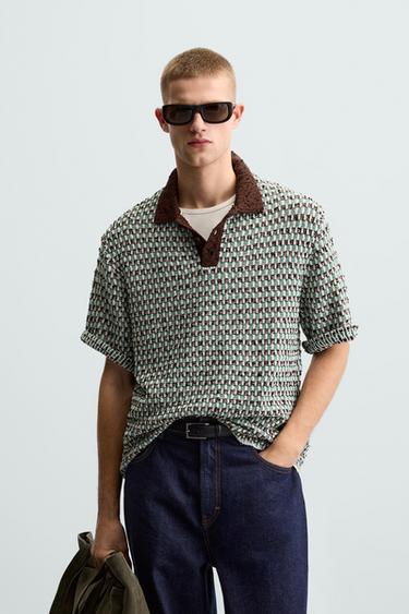 POLO PUNTO JACQUARD - Verde de Zara