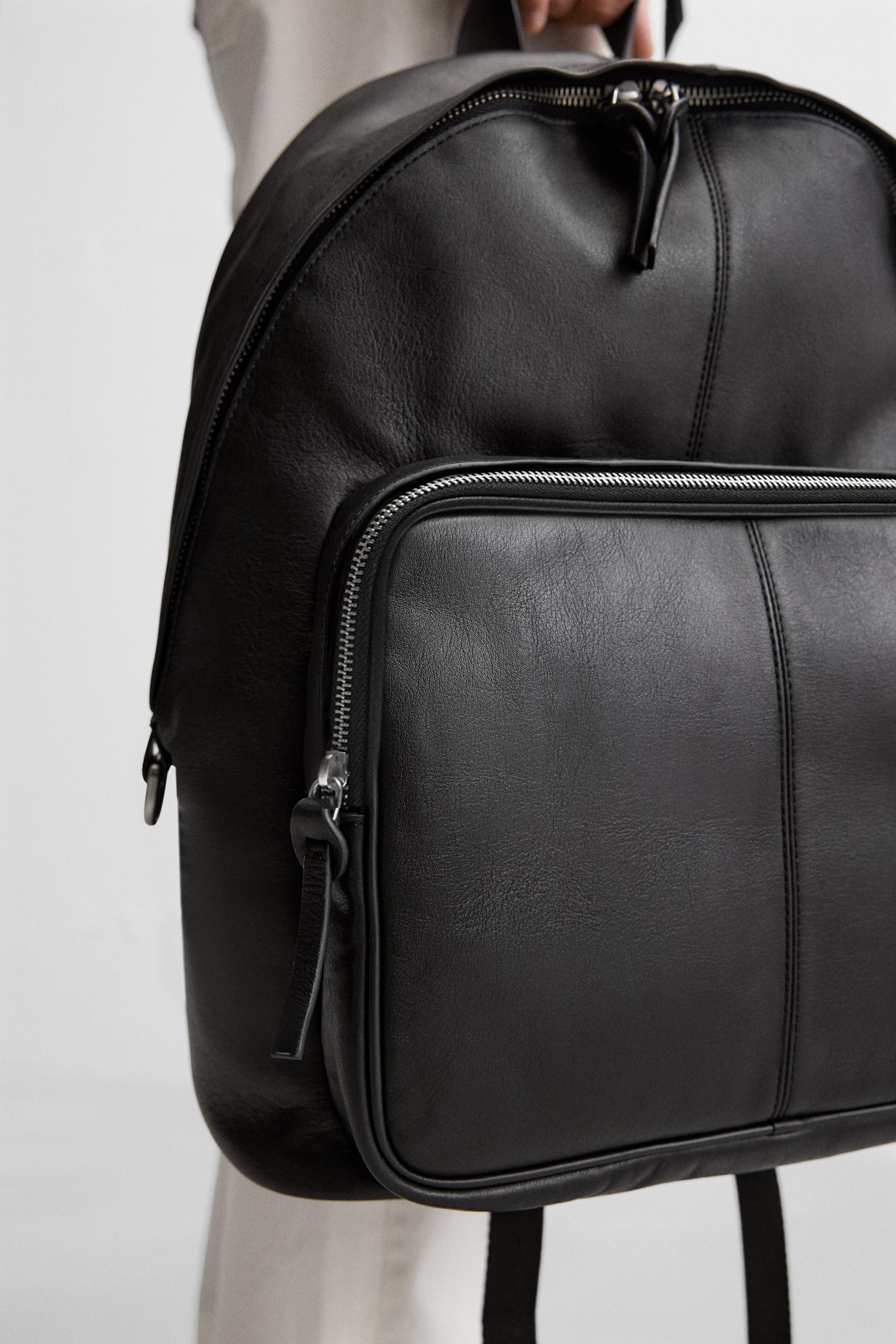 LEATHER BACKPACK Black ZARA Ireland