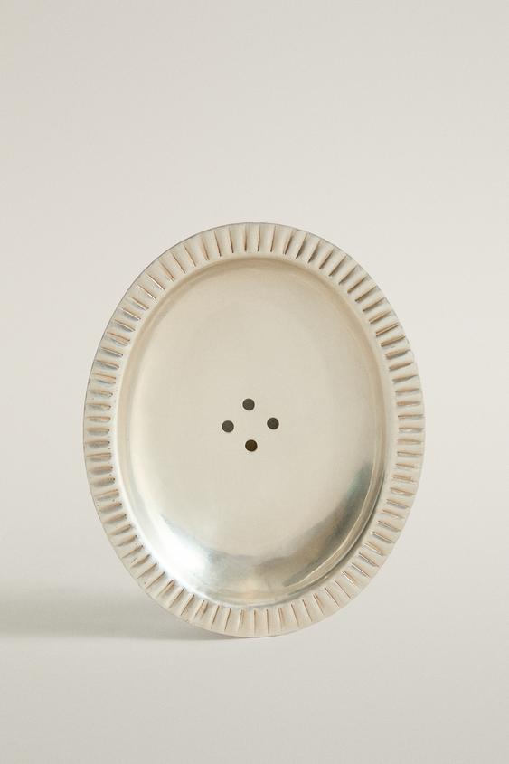 SCALLOPED METAL BATHROOM SOAP DISH - Silver by Zara - Image 0