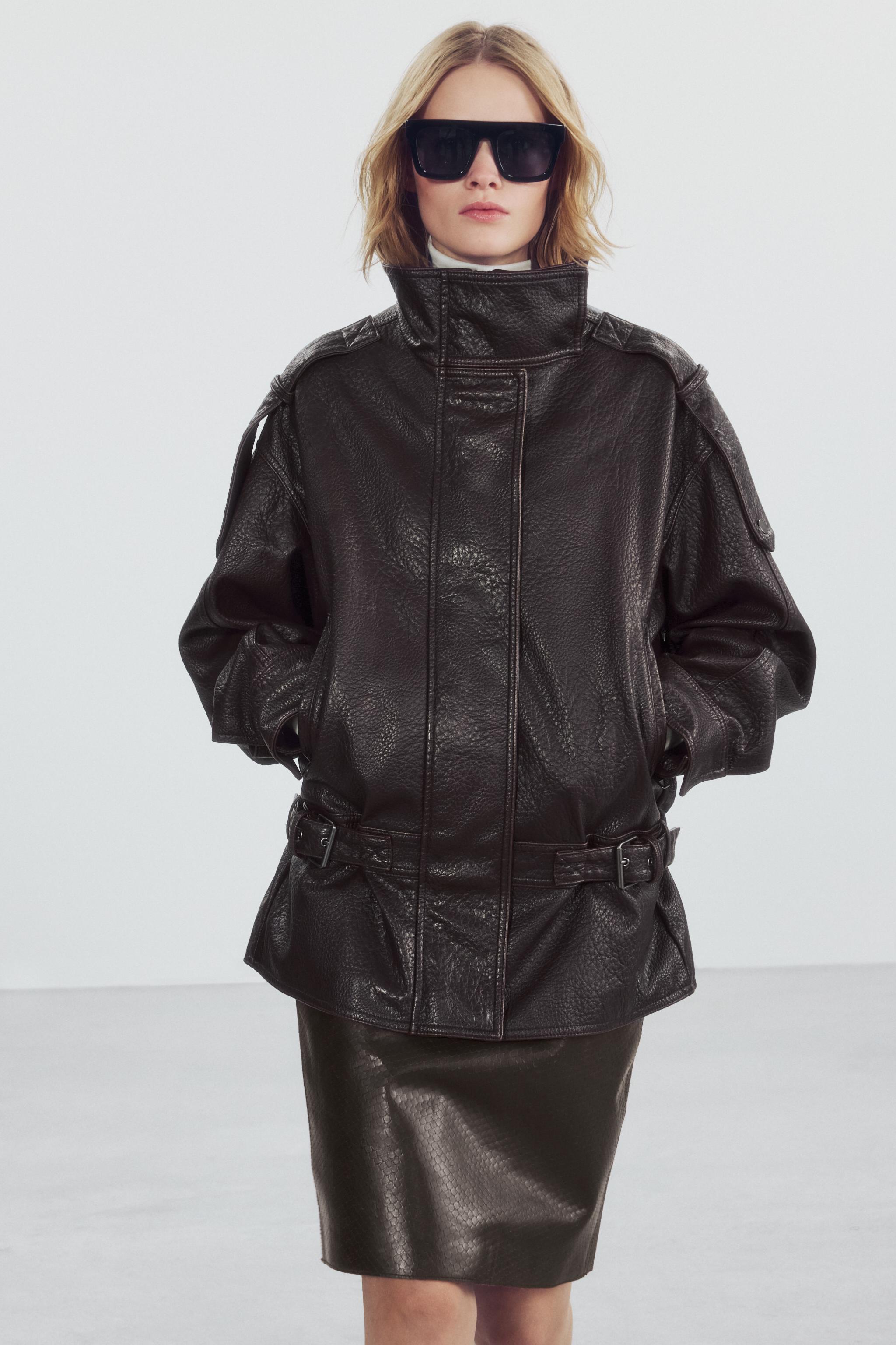 ZW COLLECTION FAUX LEATHER BIKER JACKET
