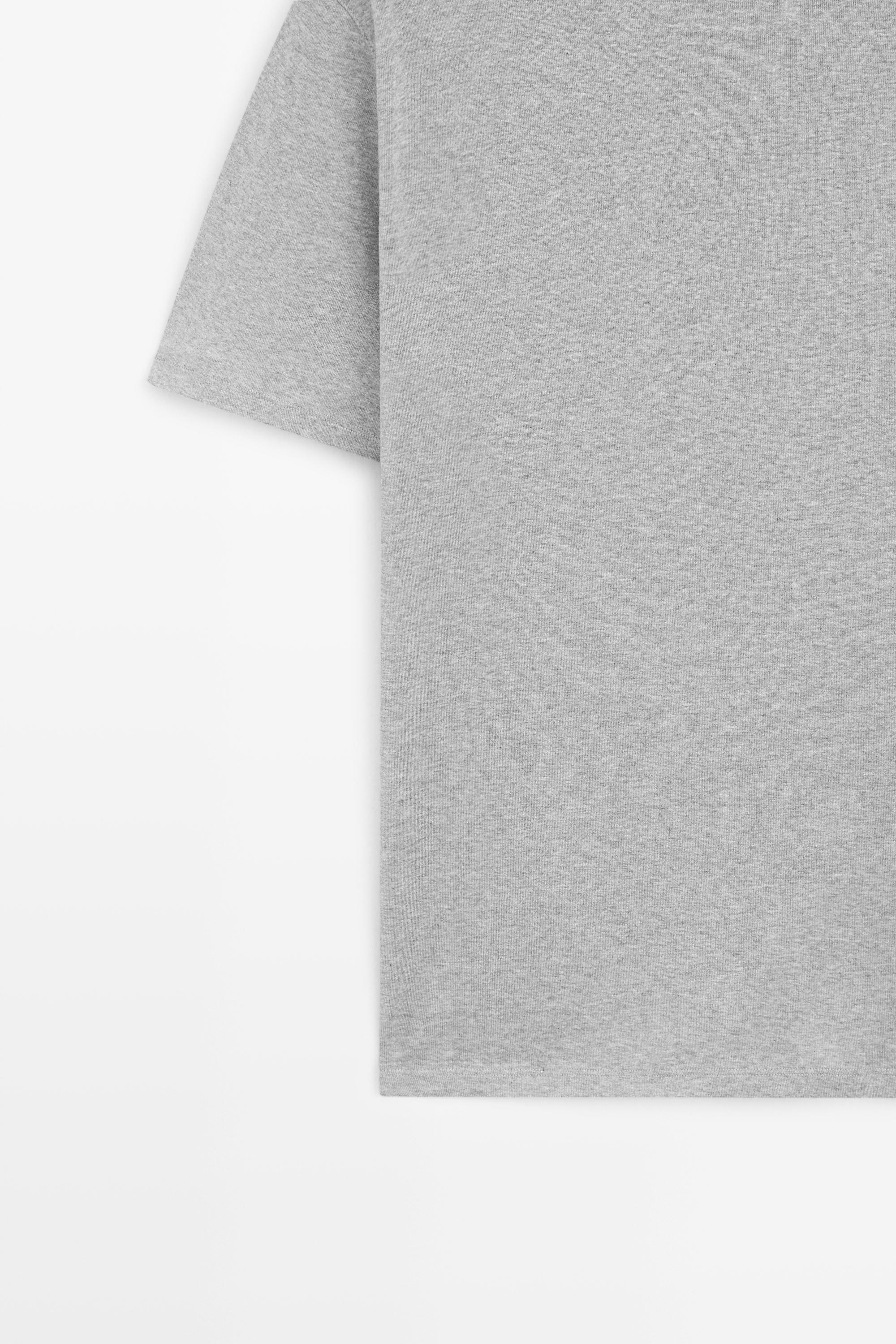 T-shirt chiné 100 % coton à manches courtes
