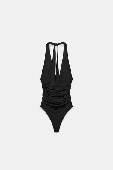 BODY DRAPÉ EN POLYAMIDE - Noir de Zara - Image 7